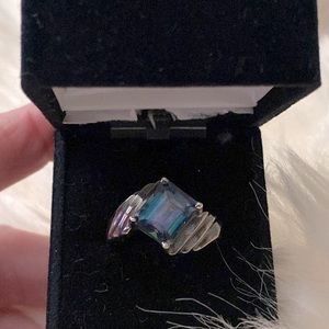 💎RARE💎Stunning ESTATE Sterling Silver And 3.80ct Tahitian Topaz Ring, Size 10